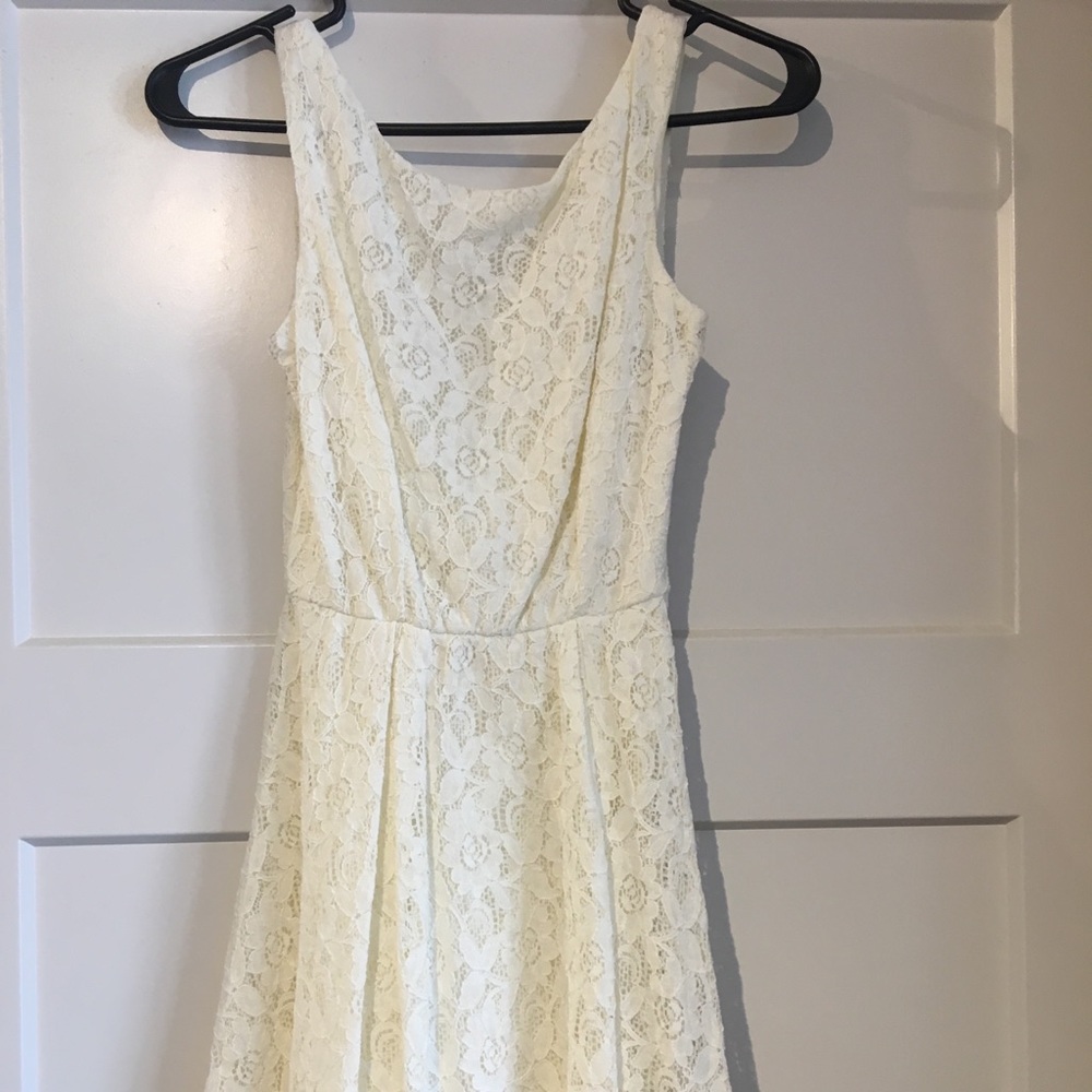 B Darlin White Lace Dress with Bow
